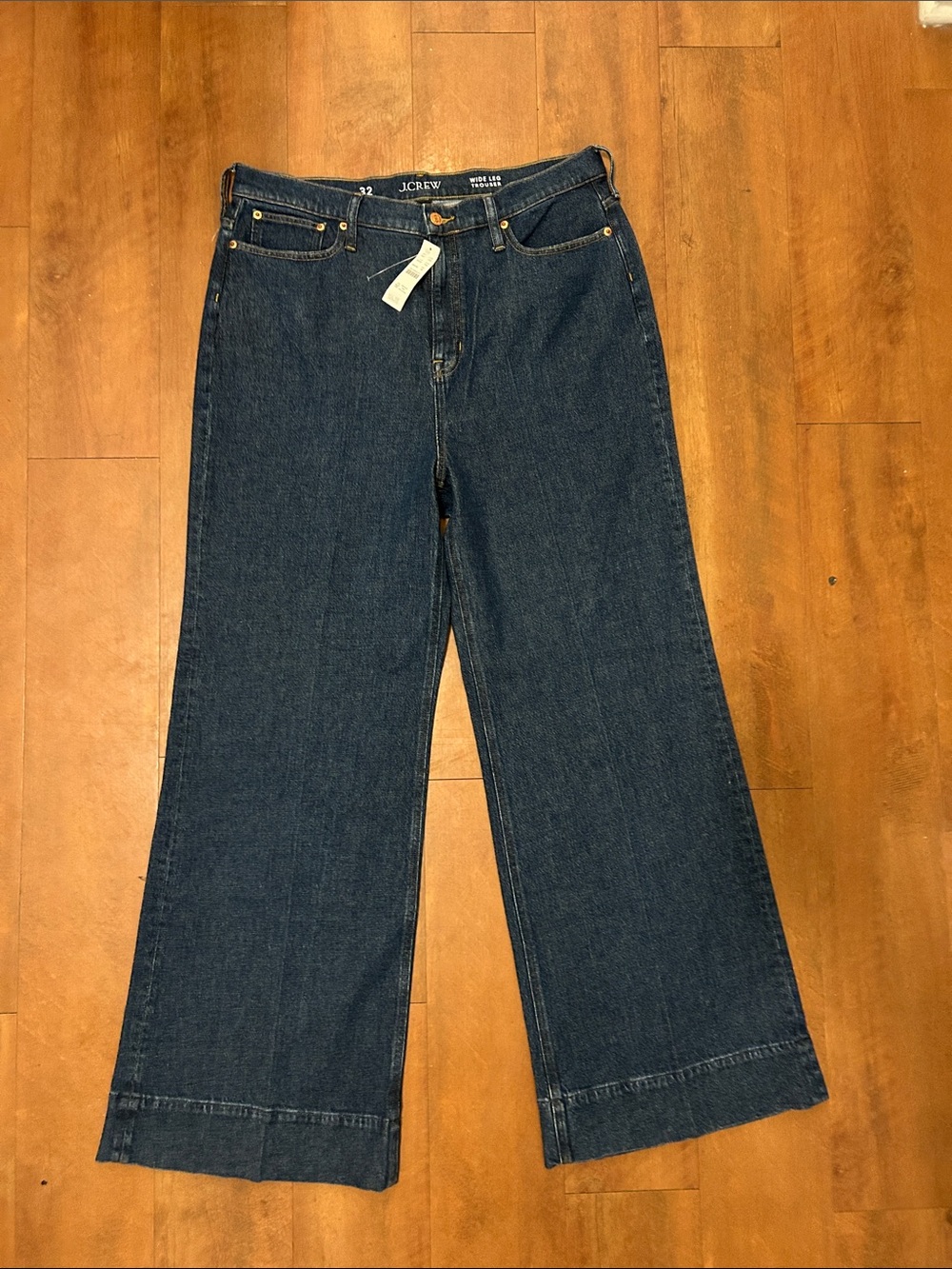 J. Crew Dark Indigo Wide-Leg Jeans